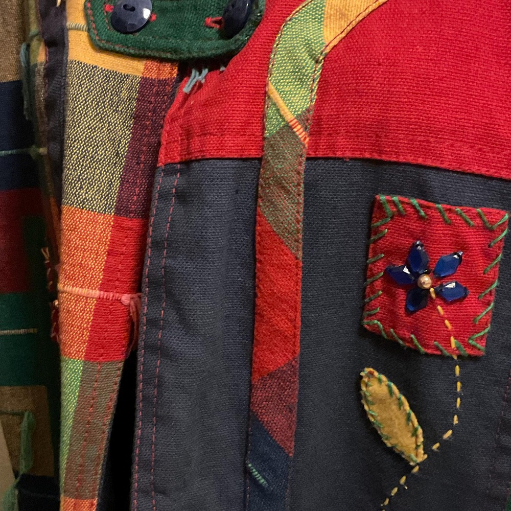 Vintage 90s Yak Magik Patchwork Jacket XL – Folk Art Coat - Picture 9 of 16